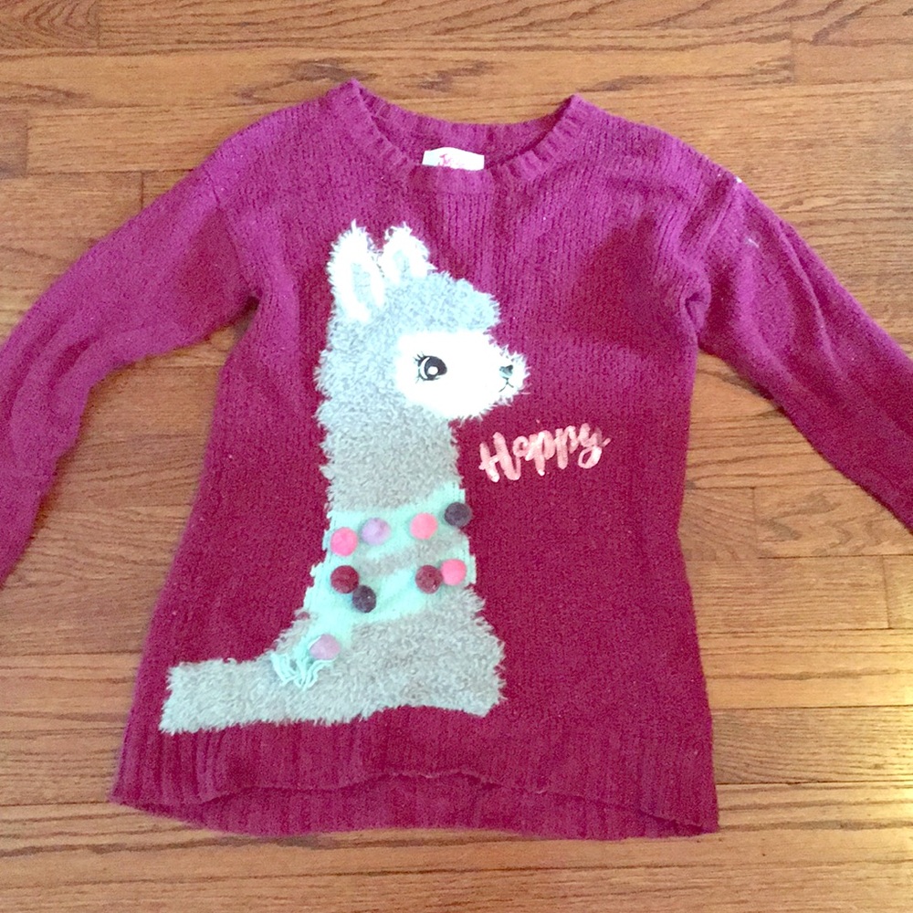 Justice Girls Happy Llama Sweater
